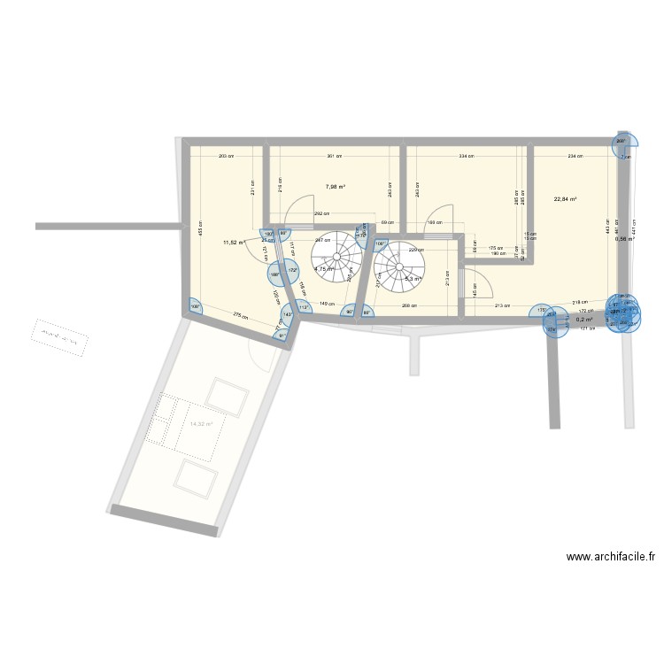 atelier st denis. Plan de 13 pièces et 121 m2