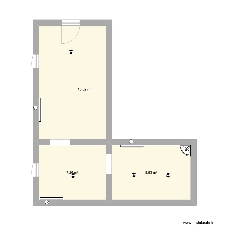 Bibliothèque, travail de thibault. Plan de 3 pièces et 31 m2