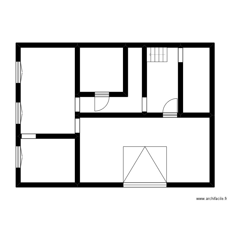 Cave. Plan de 7 pièces et 71 m2