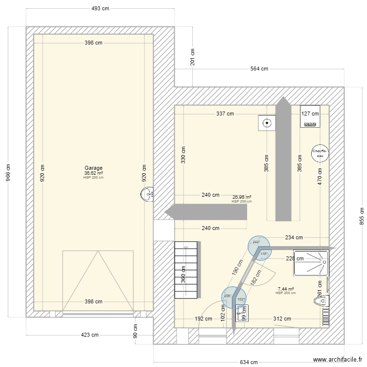 Liège. Plan de 13 pièces et 222 m2