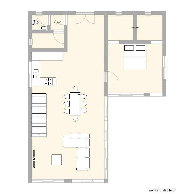 NADHOR. Plan de 3 pièces et 93 m2