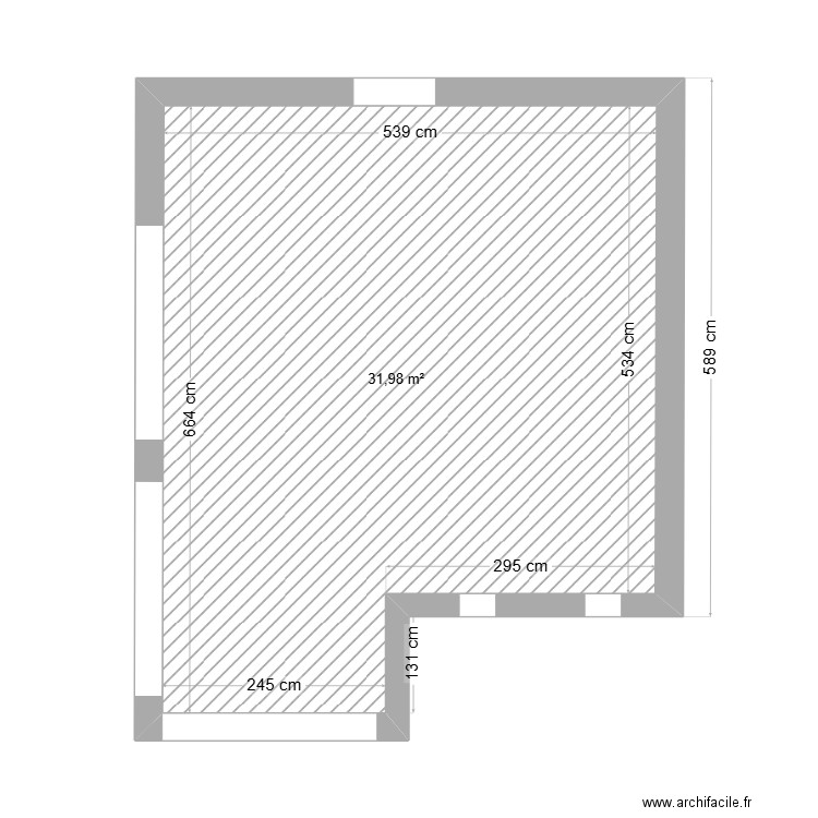 FATHY. Plan de 1 pièce et 32 m2