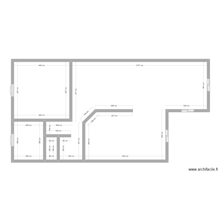 rdc. Plan de 4 pièces et 103 m2