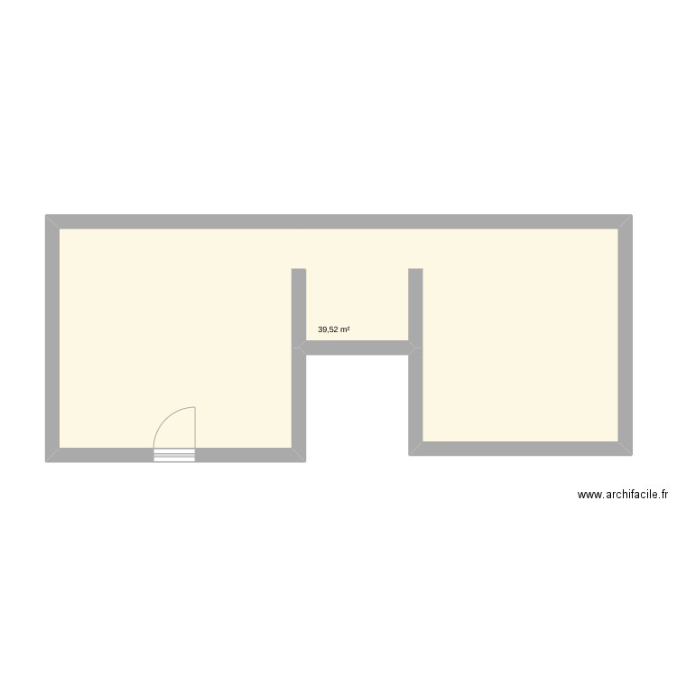 Cuisine+Living Room. Plan de 1 pièce et 40 m2