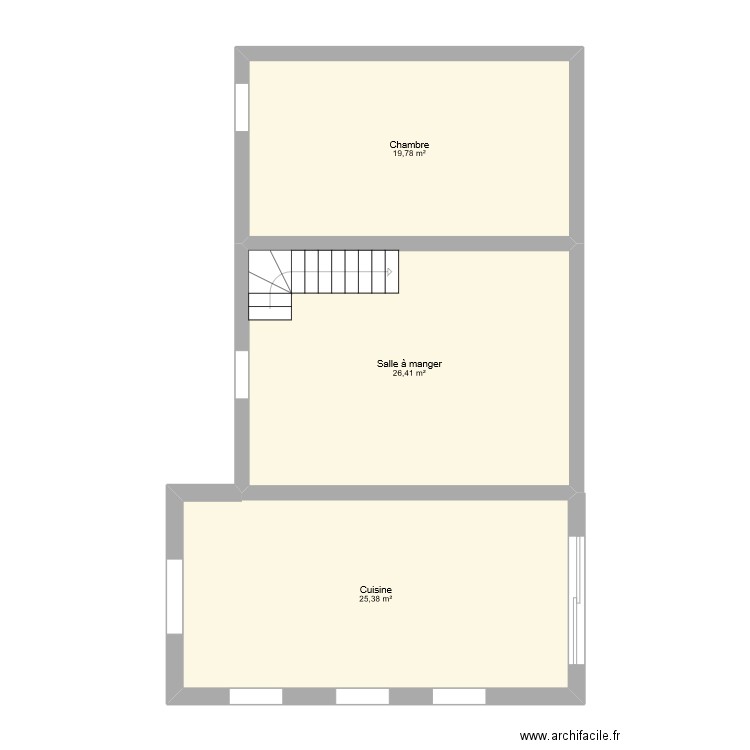 Maison ebauche. Plan de 3 pièces et 72 m2