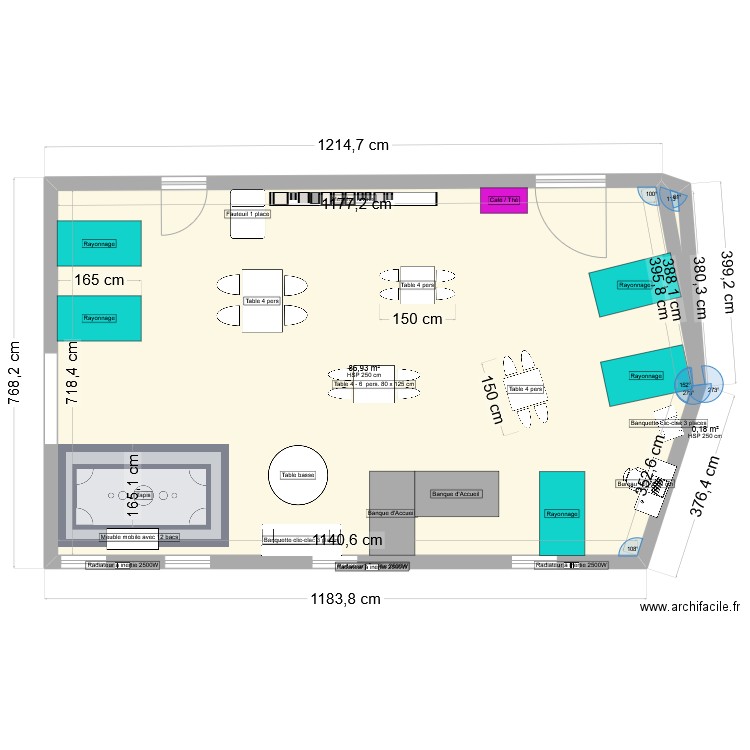 EC2025 mars . Plan de 2 pièces et 87 m2