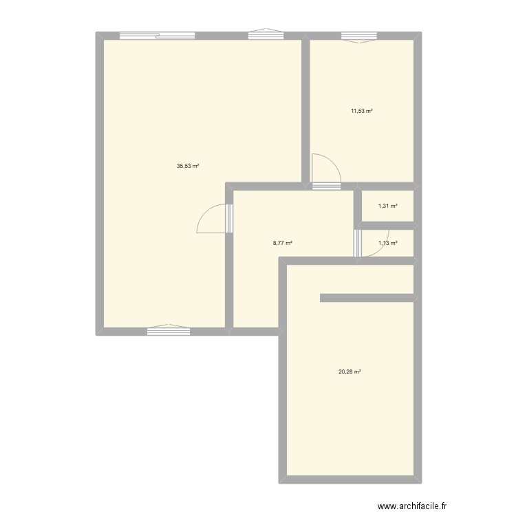 maison. Plan de 6 pièces et 79 m2