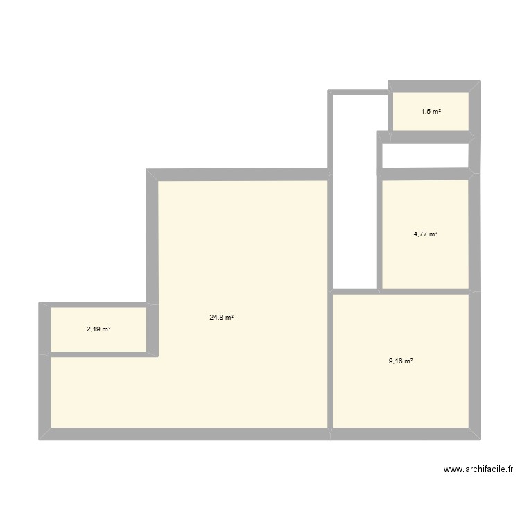 Plan global. Plan de 5 pièces et 42 m2