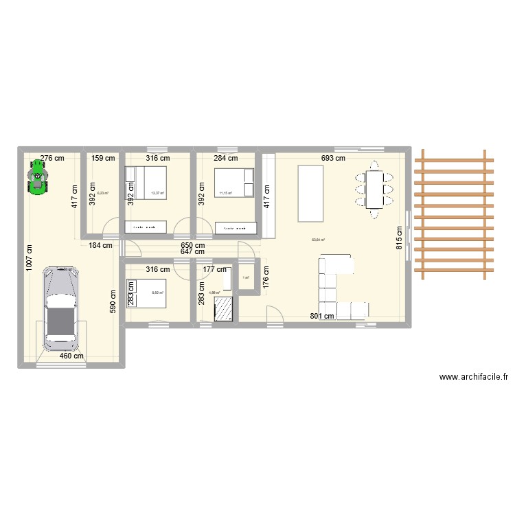 clav ++. Plan de 8 pièces et 147 m2