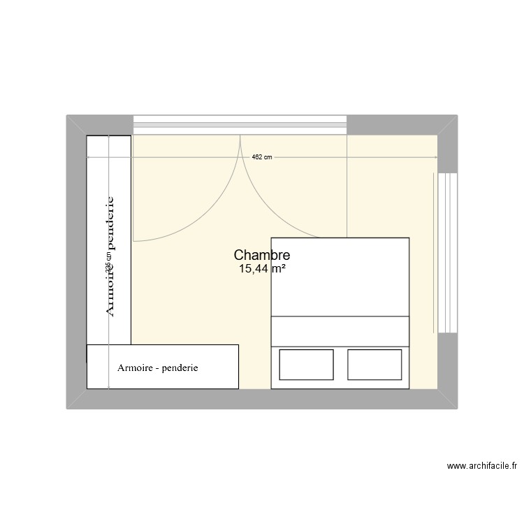 Voltaire. Plan de 1 pièce et 15 m2