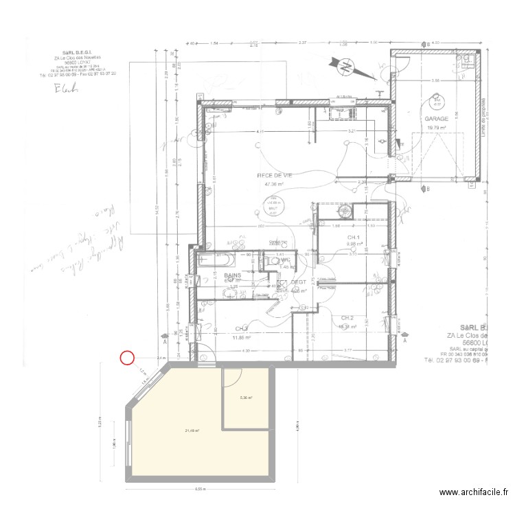 plan 4 lea. Plan de 2 pièces et 27 m2