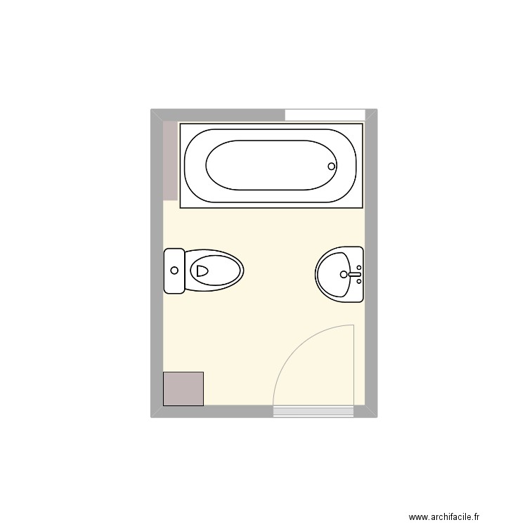 Etat-Actuel_Piatti. Plan de 1 pièce et 4 m2