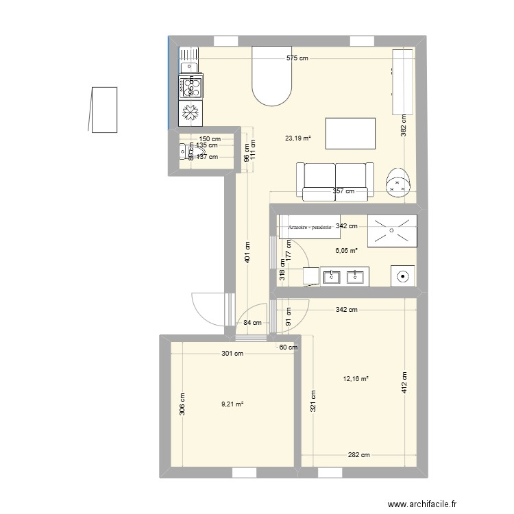 toulon 2. Plan de 4 pièces et 51 m2