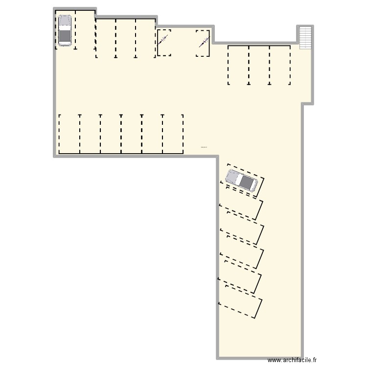 Parking. Plan de 1 pièce et 657 m2