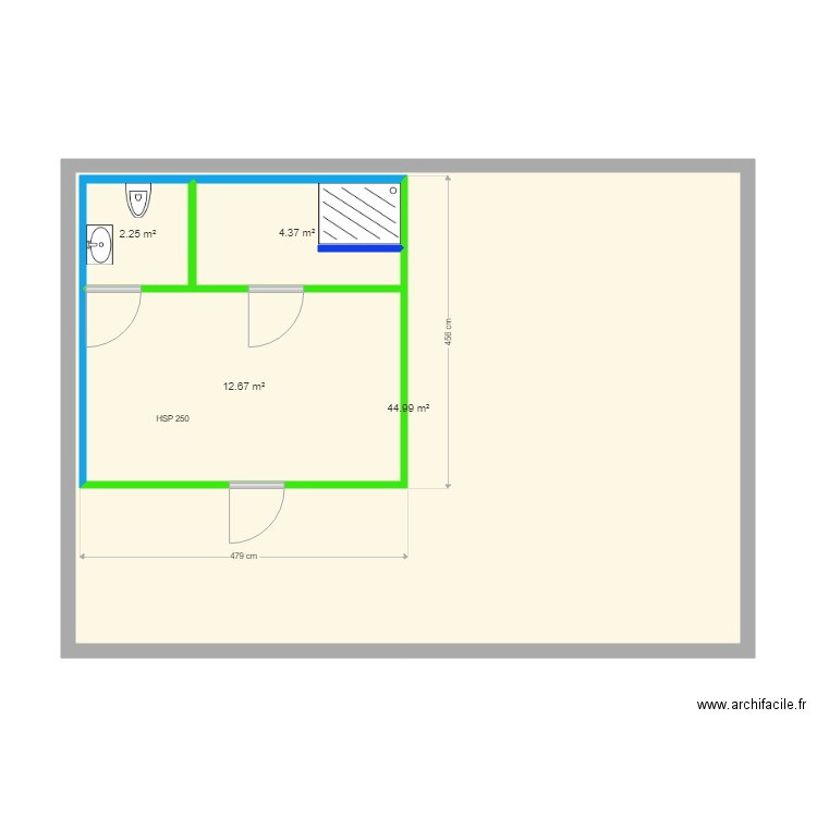 OLIVE (hypothese batiment 2). Plan de 4 pièces et 86 m2