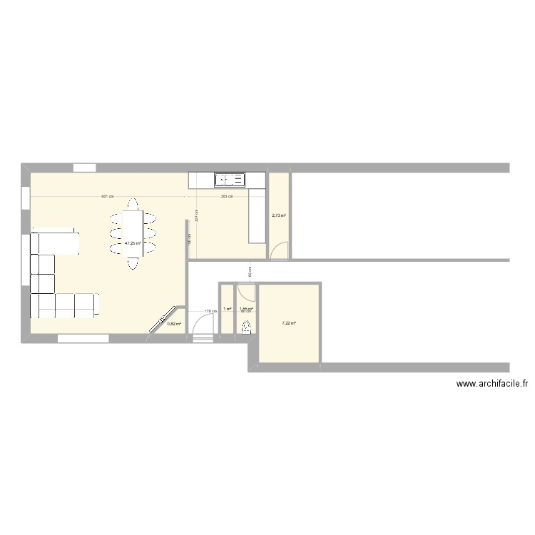 PLAN MAISON. Plan de 6 pièces et 61 m2