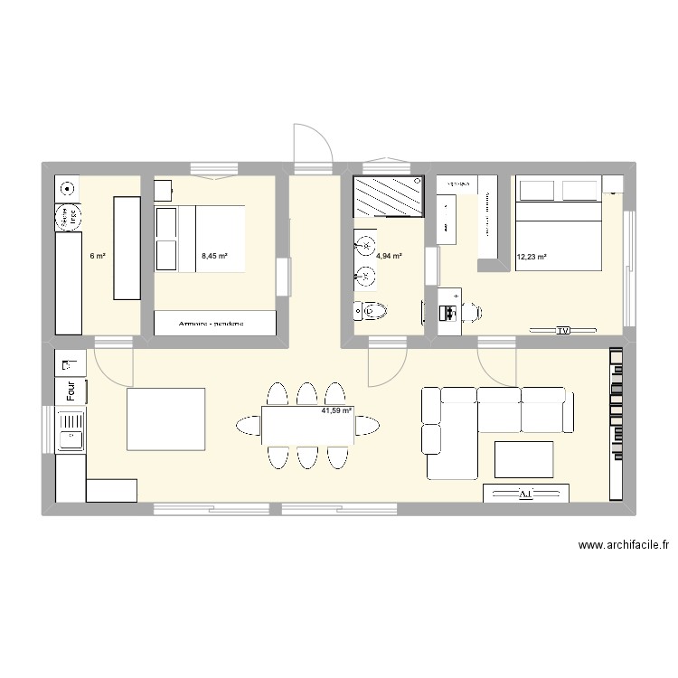 maison contenaire. Plan de 5 pièces et 73 m2