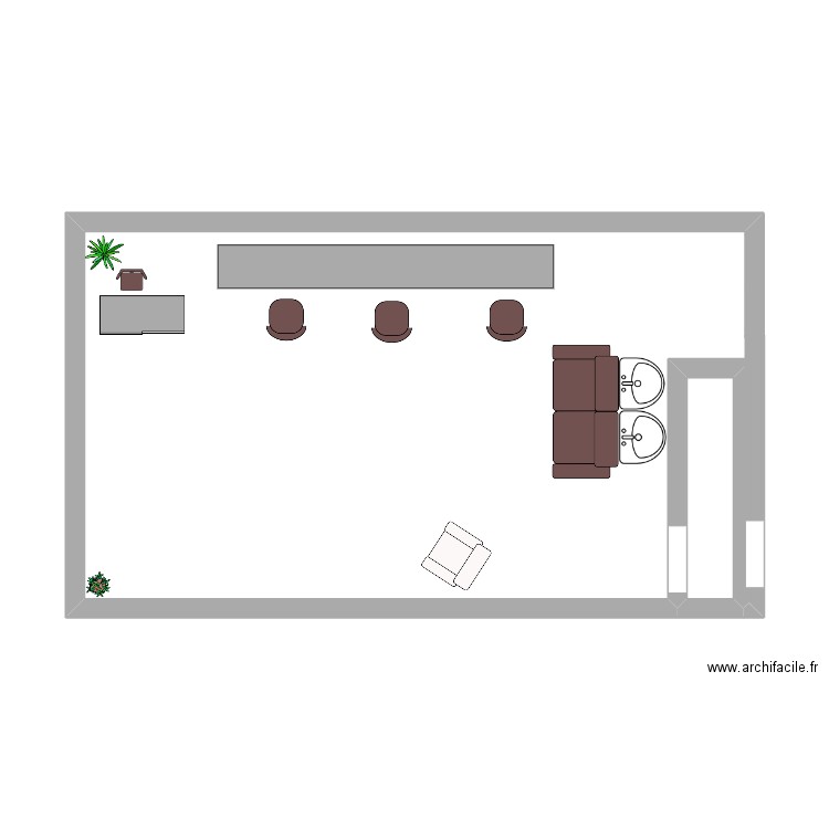 Le salon de Capucine . Plan de 1 pièce et 2 m2