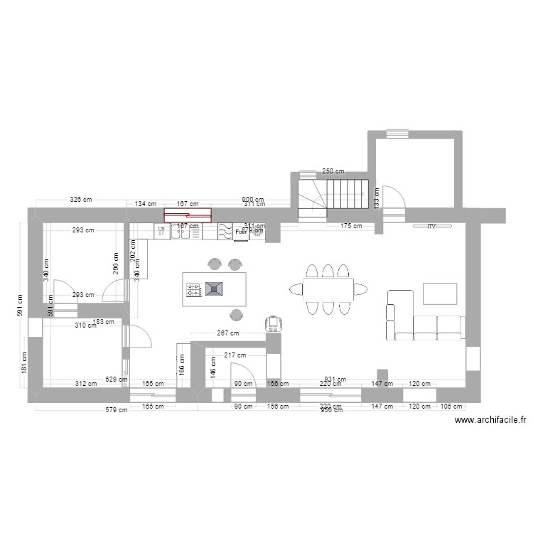 extension cuisine  escalier ext. Plan de 0 pièce et 0 m2