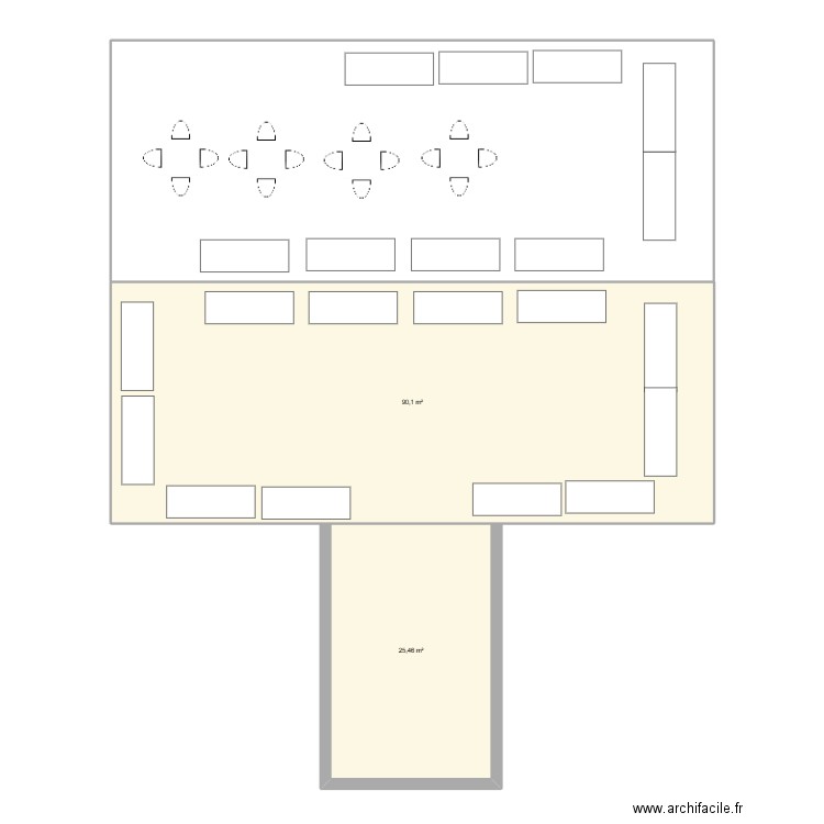 marché de Noël. Plan de 2 pièces et 116 m2