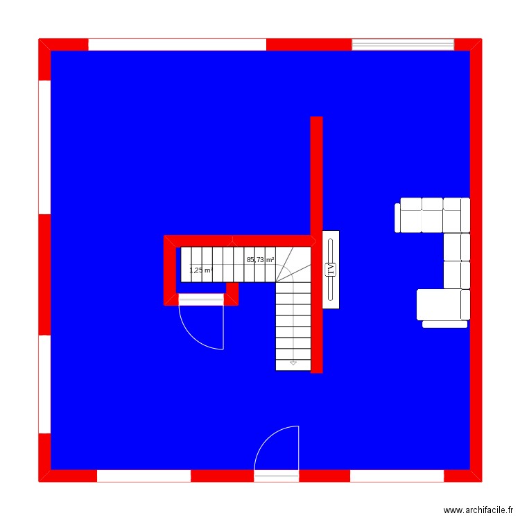 plus tar. Plan de 2 pièces et 91 m2