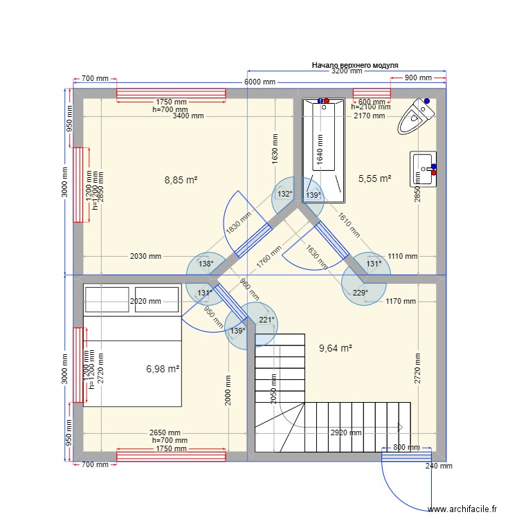 ЕБ 2. Plan de 9 pièces et 94 m2