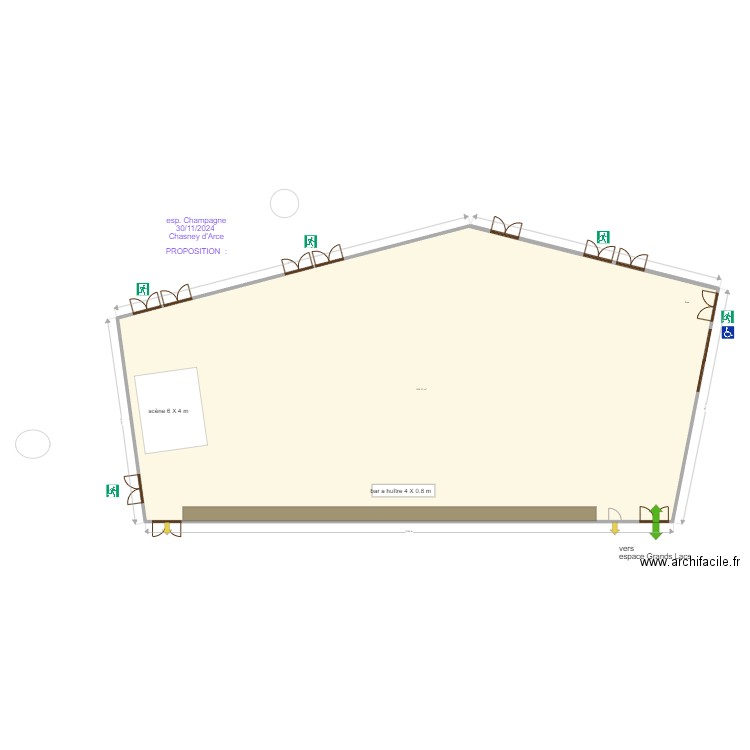 espace champagne 30/11/2024 Chasney d'Arce. Plan de 1 pièce et 584 m2