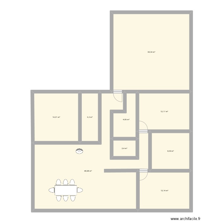 PLAN1. Plan de 9 pièces et 145 m2