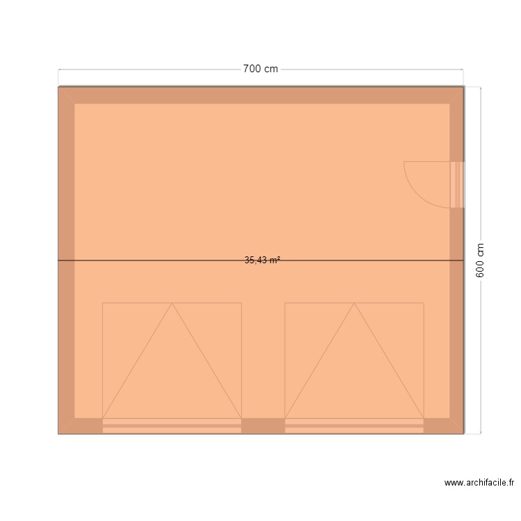 GARAGE. Plan de 1 pièce et 35 m2