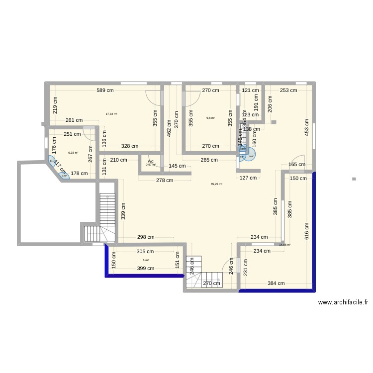 Nsimalen rdc. Plan de 7 pièces et 120 m2