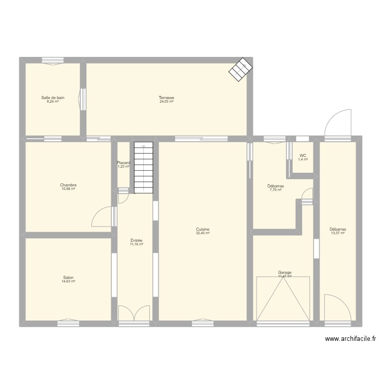 12 RDC MODIF. Plan de 11 pièces et 142 m2