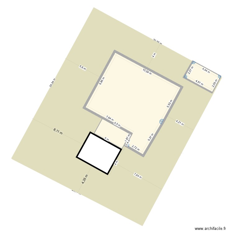 apres modif. Plan de 2 pièces et 111 m2