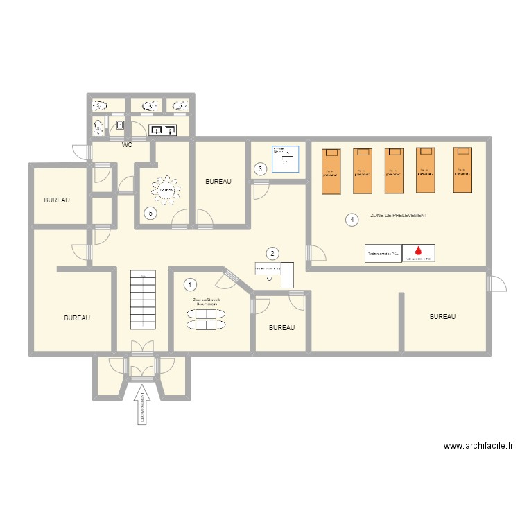 SONACA. Plan de 19 pièces et 96 m2