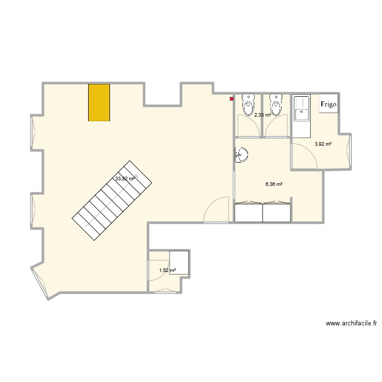 NB5 etage 2024. Plan de 5 pièces et 48 m2