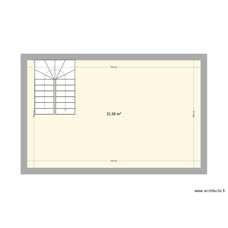 Etage1. Plan de 1 pièce et 33 m2