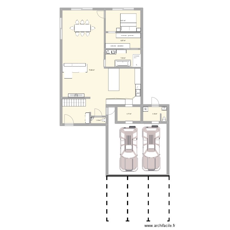 PROJET MAISON 2. Plan de 7 pièces et 106 m2