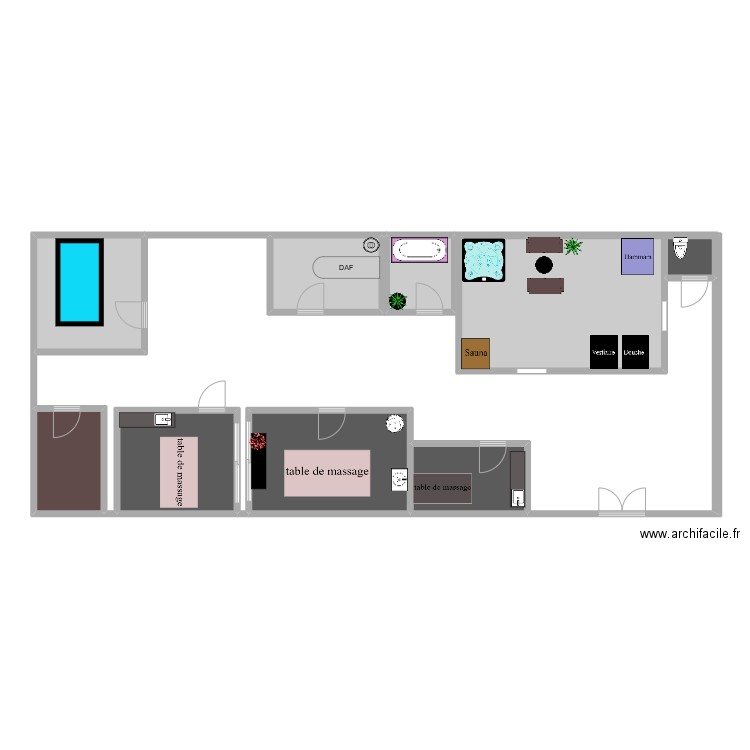 SPA. Plan de 9 pièces et 83 m2