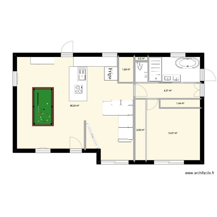 acqueduc12.4. Plan de 7 pièces et 72 m2