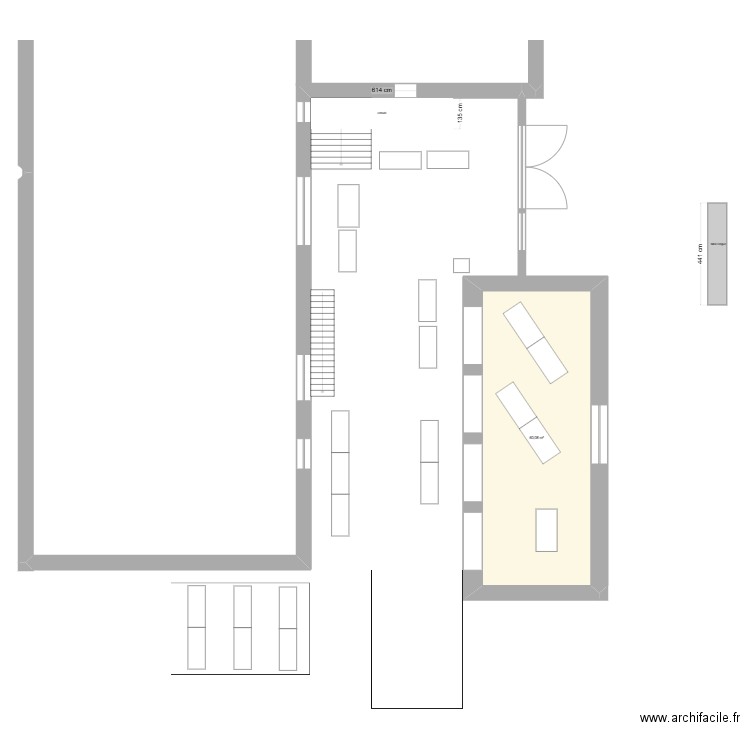 plan 2D mariage. Plan de 1 pièce et 60 m2