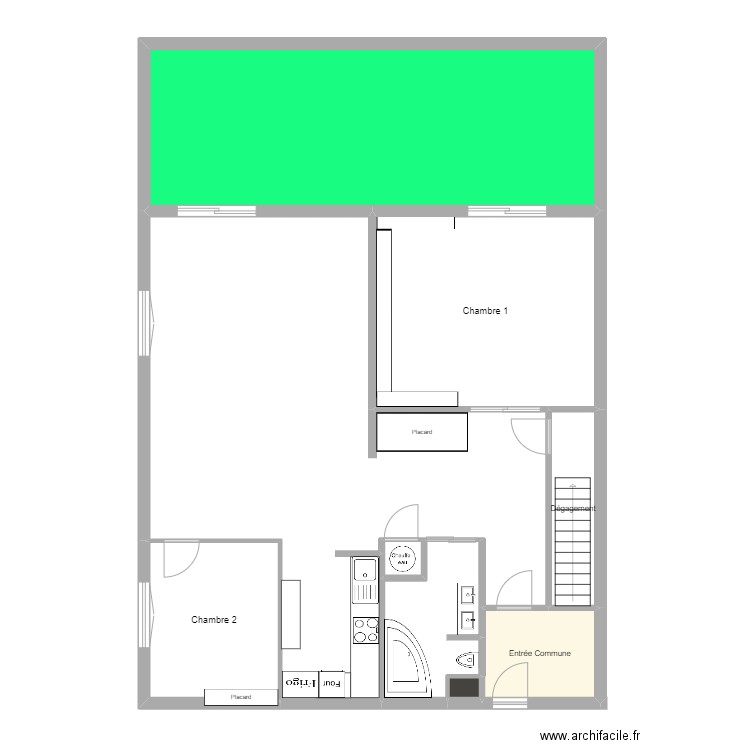 Moulin de fert. Plan de 9 pièces et 144 m2