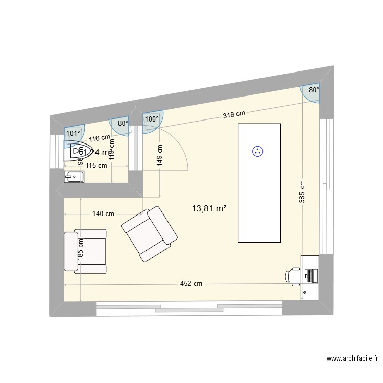 Cabinet Elsa - 27.01.2025. Plan de 2 pièces et 15 m2