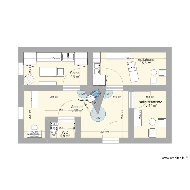 plans institut . Plan de 6 pièces et 24 m2