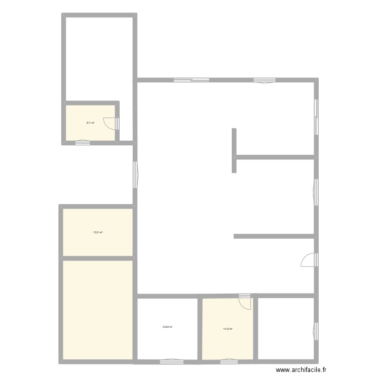 Maison01. Plan de 4 pièces et 54 m2