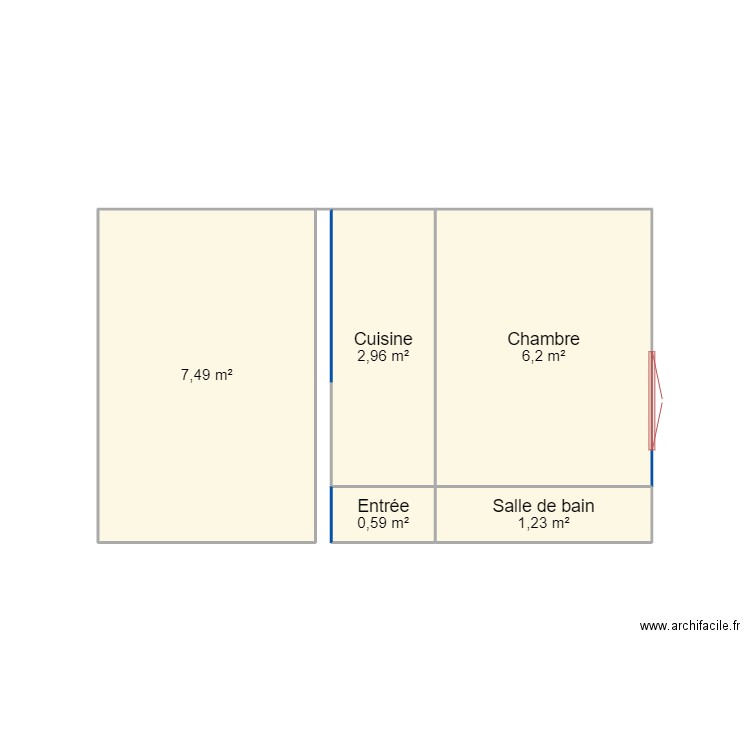 Appart Paris. Plan de 5 pièces et 18 m2