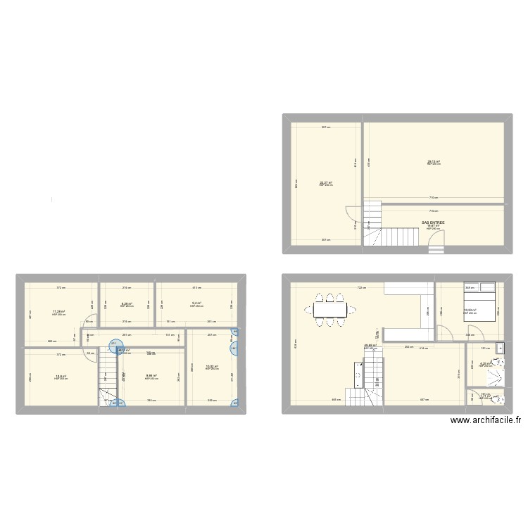 maison pierre. Plan de 14 pièces et 197 m2