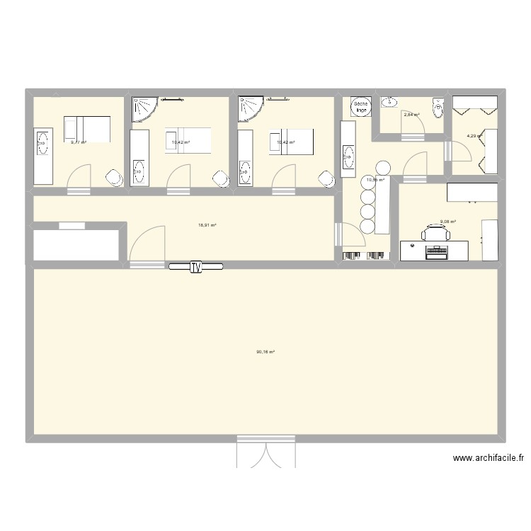 stage beauty success. Plan de 9 pièces et 166 m2