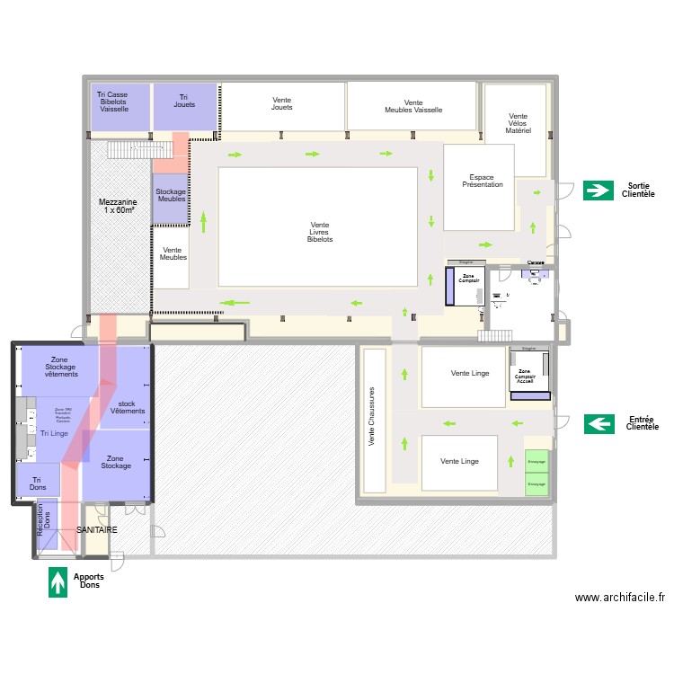 MEZZANINE 1x60m² 20/01/2025. Plan de 8 pièces et 1385 m2