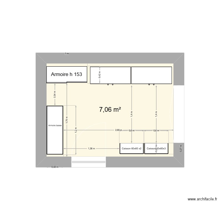 Bureau FCPE - Lycée COROT. Plan de 1 pièce et 7 m2