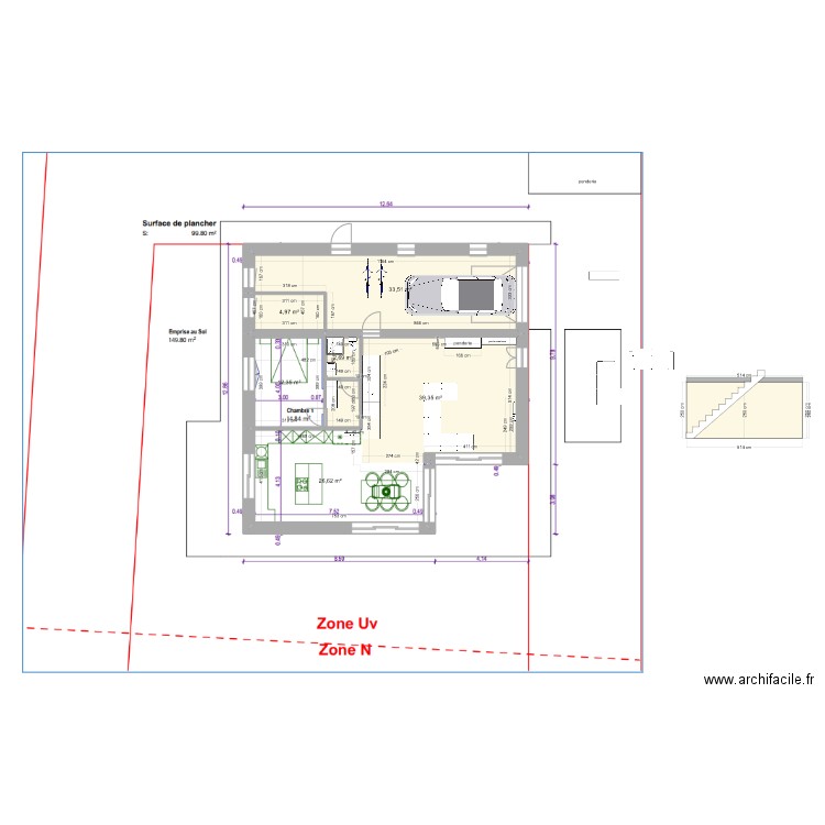 Premier ETAGE3. Plan de 14 pièces et 191 m2