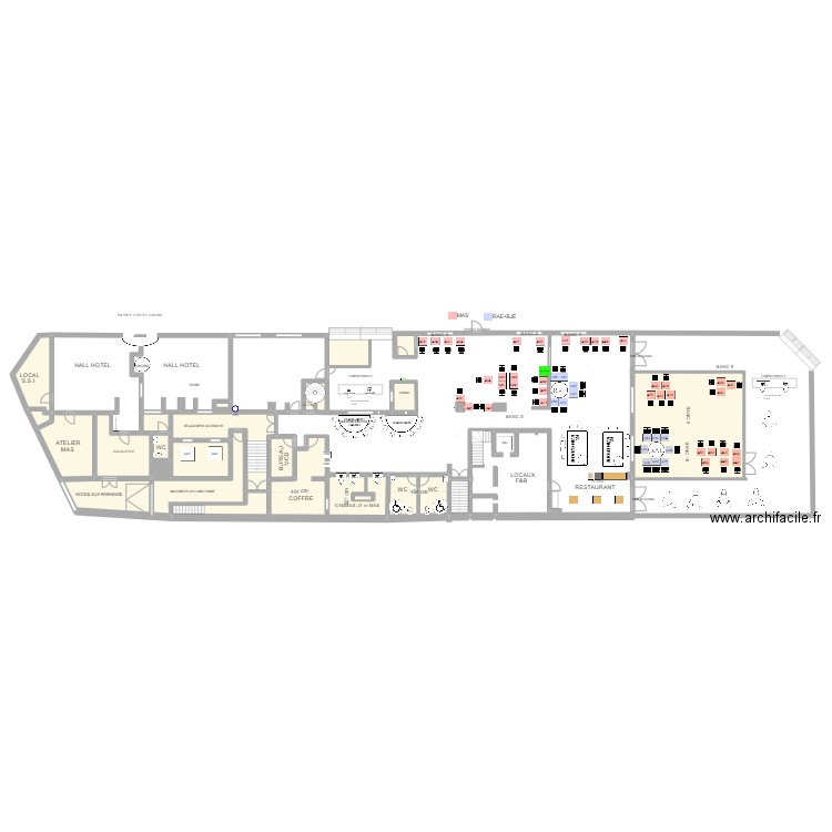 Plan de salle RDC 25 Novembre 2024. Plan de 20 pièces et 307 m2